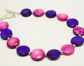 Pink and Purple Shell Bracelet