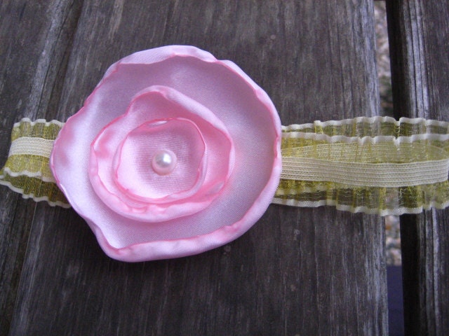 Light Pink Poppy Headband (Hair Accessory for Baby)