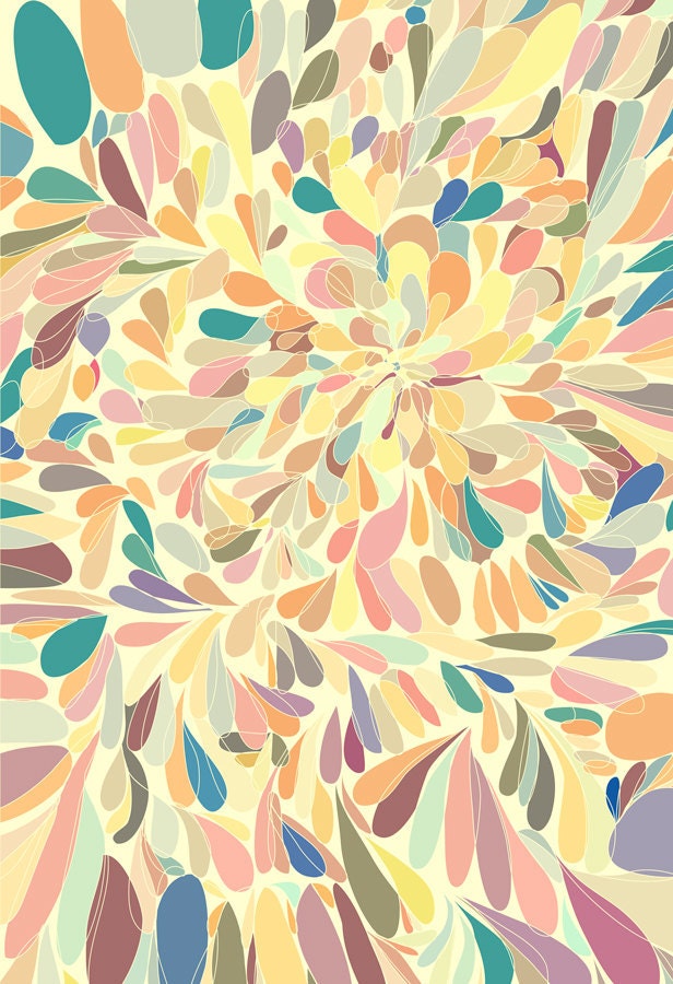 Abstract Art Print Poster - Petals - 13 x 19  -  Open Edition - abstract flower art, art print, leaves, nature, foliage