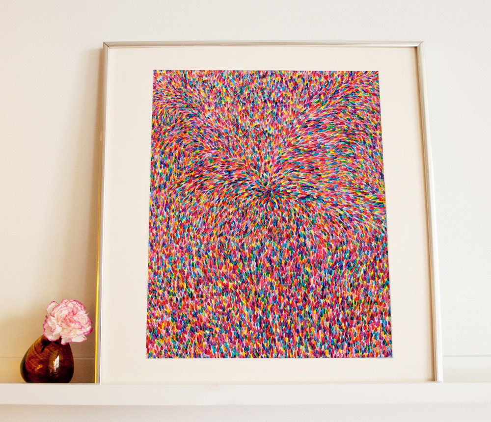 Sale - Buy 2 Get 1 Free - Abstract Art Print Poster - Colorful - 20x28 - Open Edition - red, energy, bright