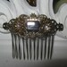 Swarovksi Crystal Rhinestone Floral Bouquet Filigree Flower Hair Comb Vintage Inspired Purple Swarovski Amethyst wedding special occasion