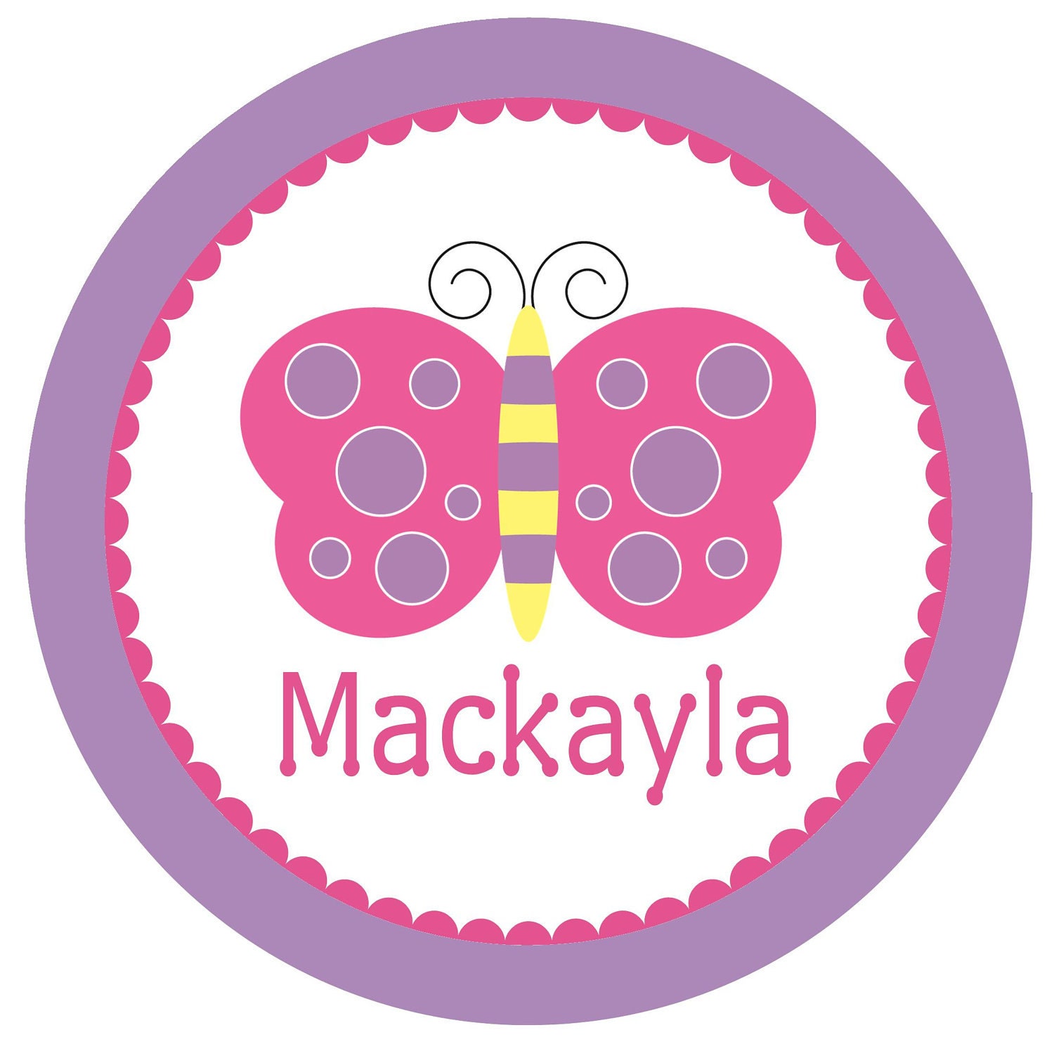 Personalized Butterfly Melamine Plate