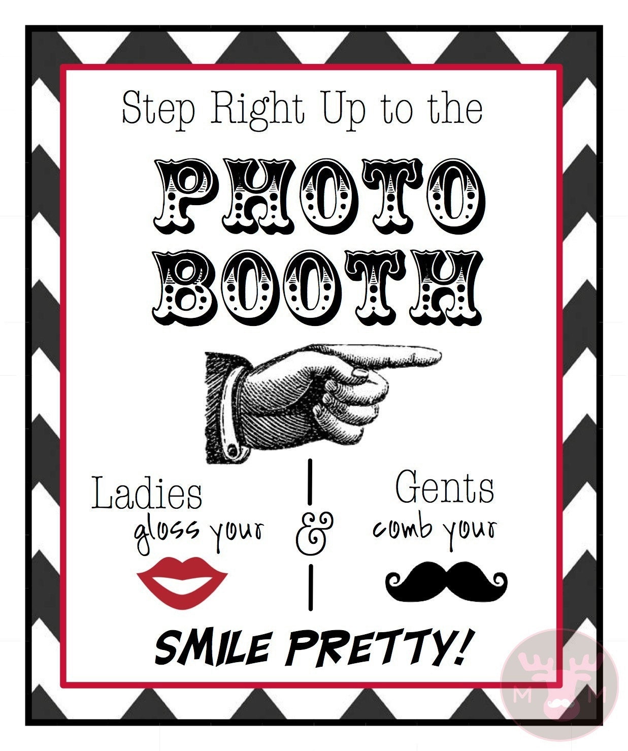 Photo Booth Props - Photo Booth Sign  - Ladies and Gents - Black and White - Photobooth Props - Black and White Photo Booth Sign Series