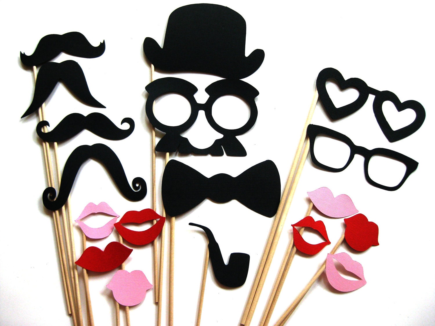 Photo Booth Props - The Sexy Collection - 18 piece set - Birthdays, Weddings, Parties - Photobooth Props