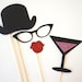 Photo Booth Props - The Girly Collection - Set of 4 Photobooth Props with GLITTER