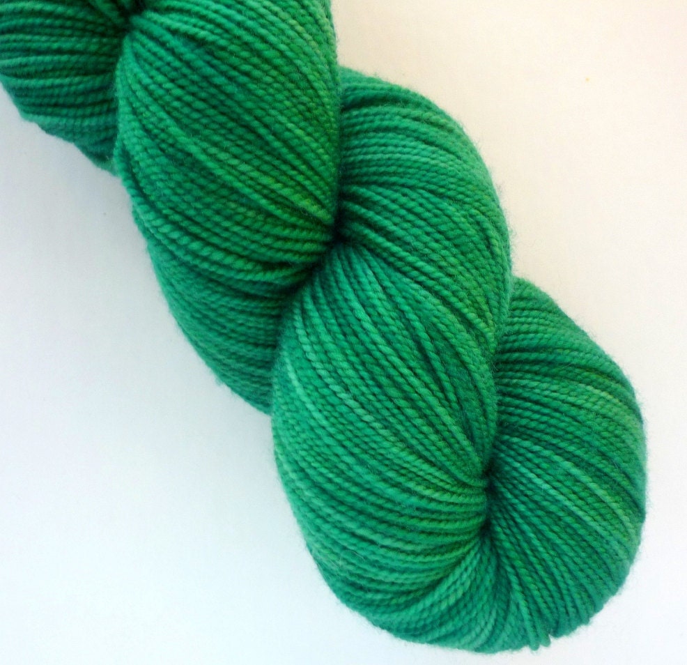 Merino Sock Yarn - Hand Dyed Superwash Merino Fingering Weight in Spirulina Colorway