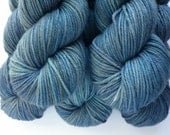 Worsted Weight Yarn - Hand Dyed Superwash Merino Wool in Denim Colorway