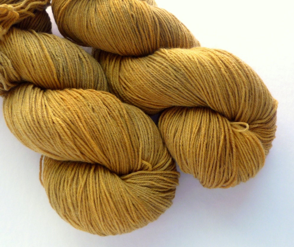 Hand Dyed Yarn - Superwash Merino / Nylon 4-ply Sock Weight in Honey Wheat Colorway