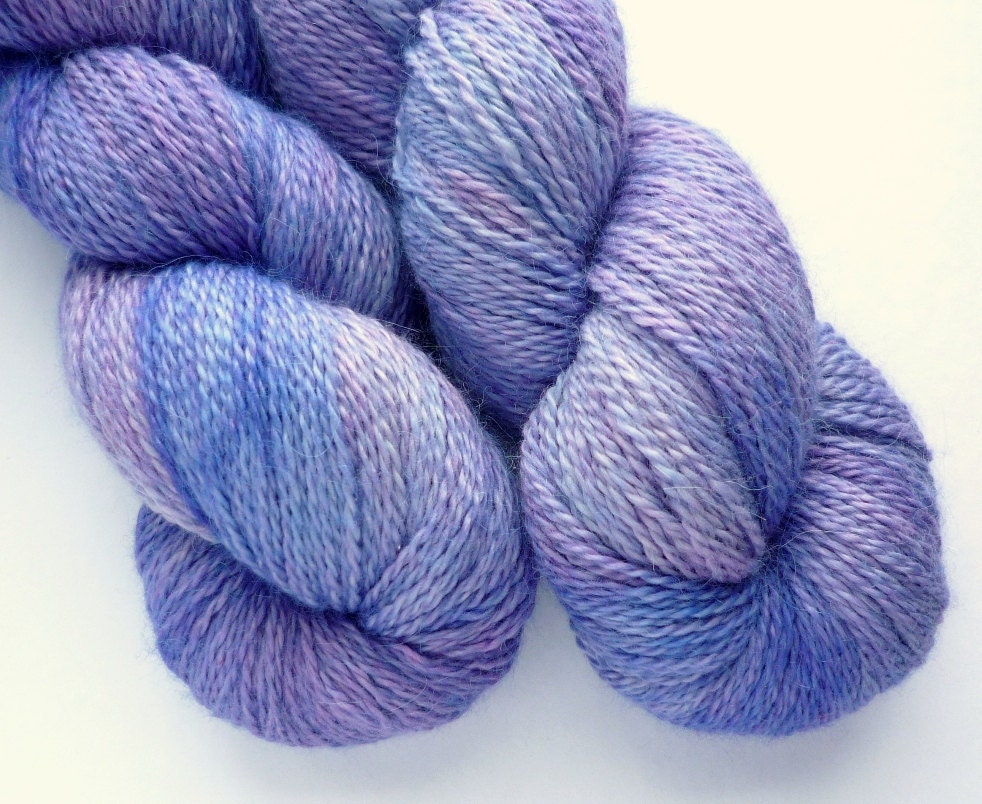 Baby Alpaca / Silk / Cashmere Yarn - Luxury 2-ply Sport Weight Yarn in Periwinkle Colorway