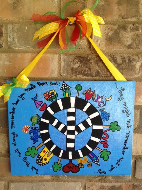 Items similar to Custom painted canvas door signs. Matching themed