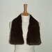 RESERVED for TESS Vintage luxury real dark brown rabbit coney fur collar scarf wrap