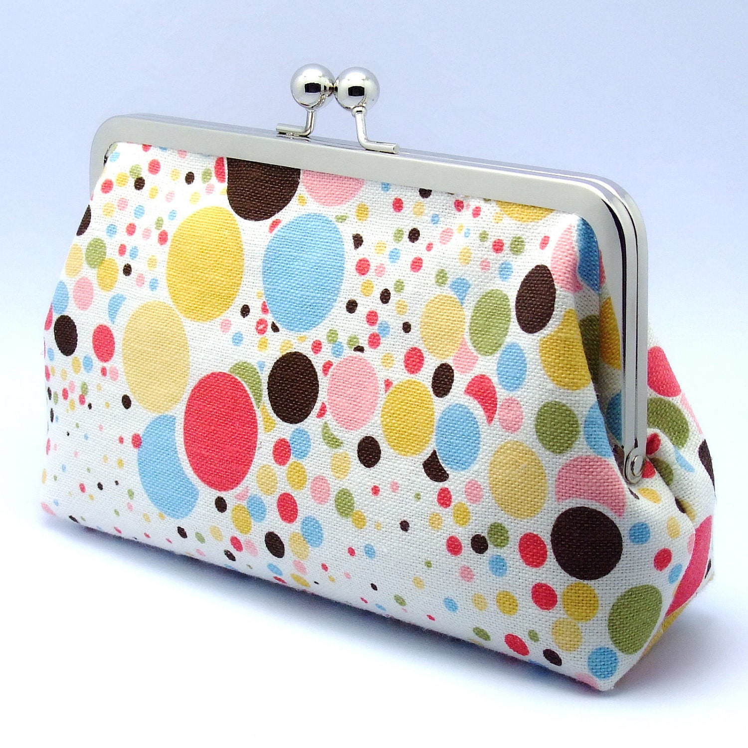 Colourful Polka Dots - Large Clutch Purse (L-045)