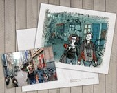 etsy art gift Custom Portrait  Personalized art illustration drawing ink pencil pen digital print comic