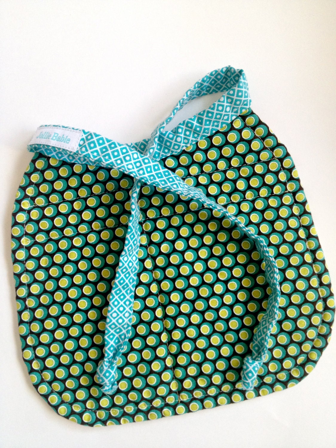 Reversible Vintage-Style Quilted Tie Bib Owl NB - 18 months Ready to Ship - Sale