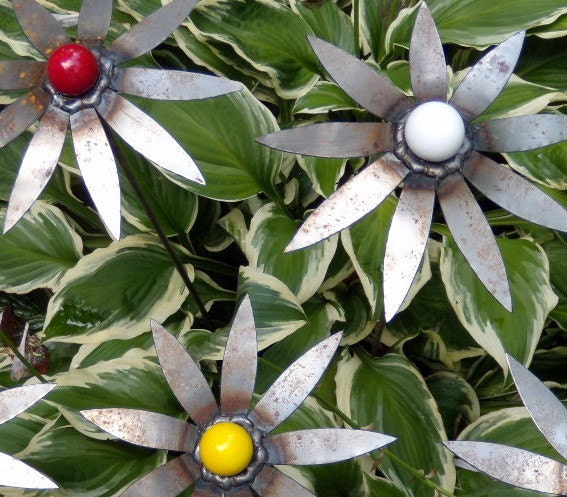 Steel Coneflower With Gumball Glass Center