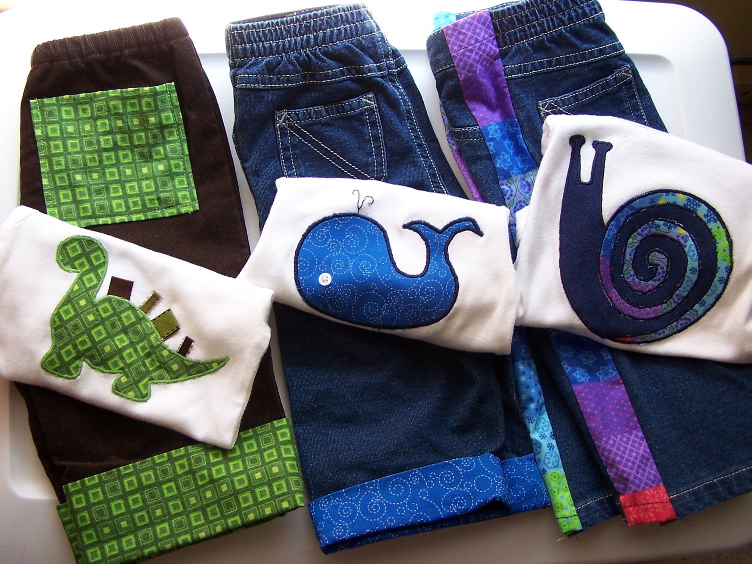 Fun and unique baby /infant/ newborn appliqued Onesie and pant gift set