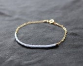 light periwinkle - lucky gold delica bracelet
