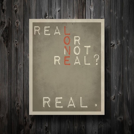 Real or Not Real Hunger Games Inspired Poster 11" x 14"