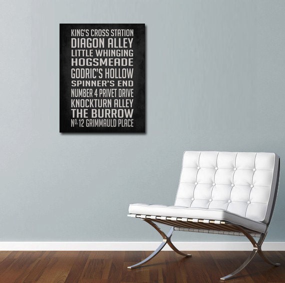 Harry Potter Inspired Subway Sign 11" x 14" Poster / Typography / Wall Art