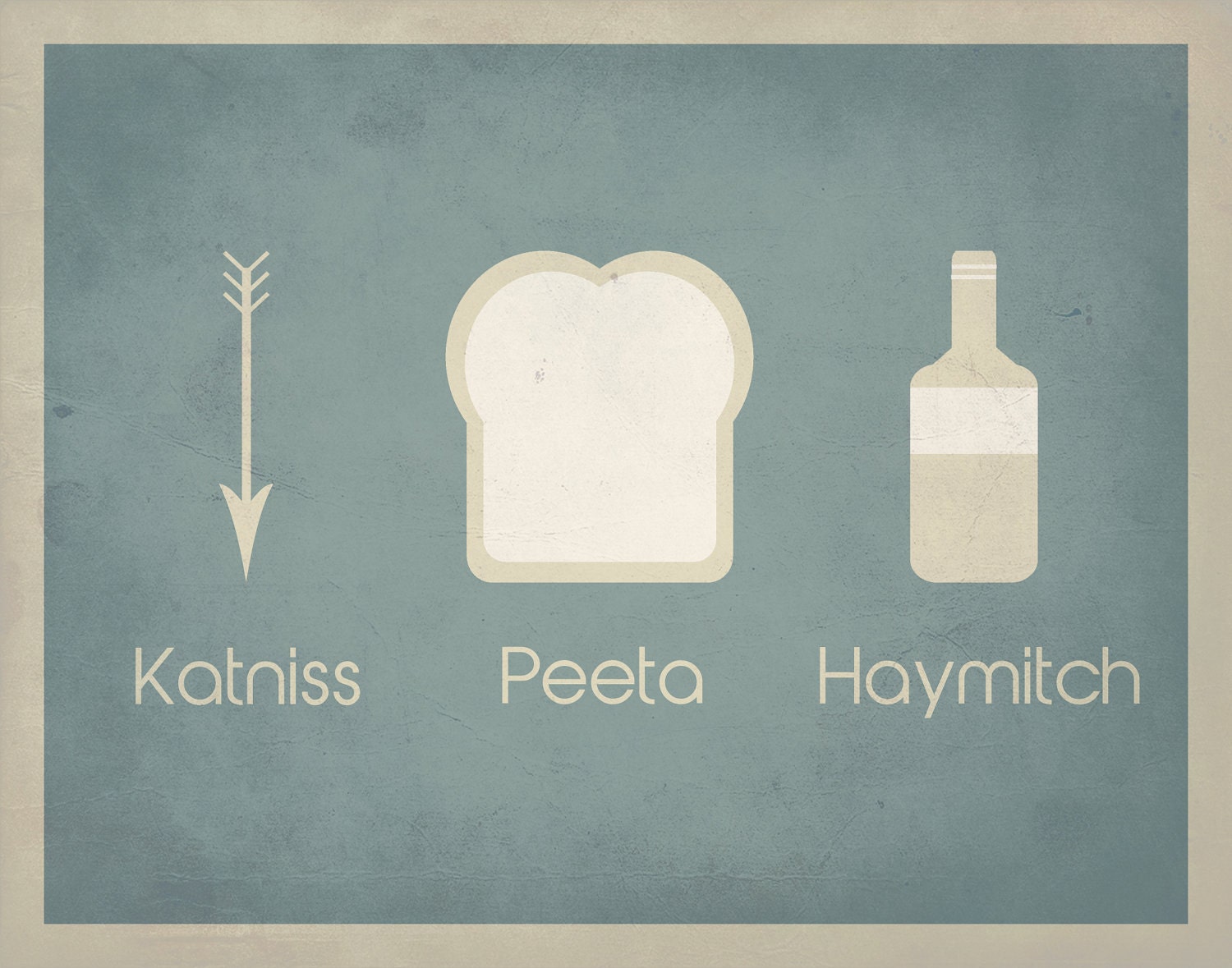 Hunger Games Inspired / Katniss Peeta Haymitch / Simplest Definition Typography / 11" x 14" Poster Print