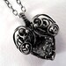 Ooak heart PENDANT grey and silver QUARTZ druise cabochon natural gemstone with sparkle FREE shipping