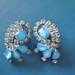 Vintage Earrings Art Deco Art Glass Rhinestone Mad Men Holiday Party Jewelry