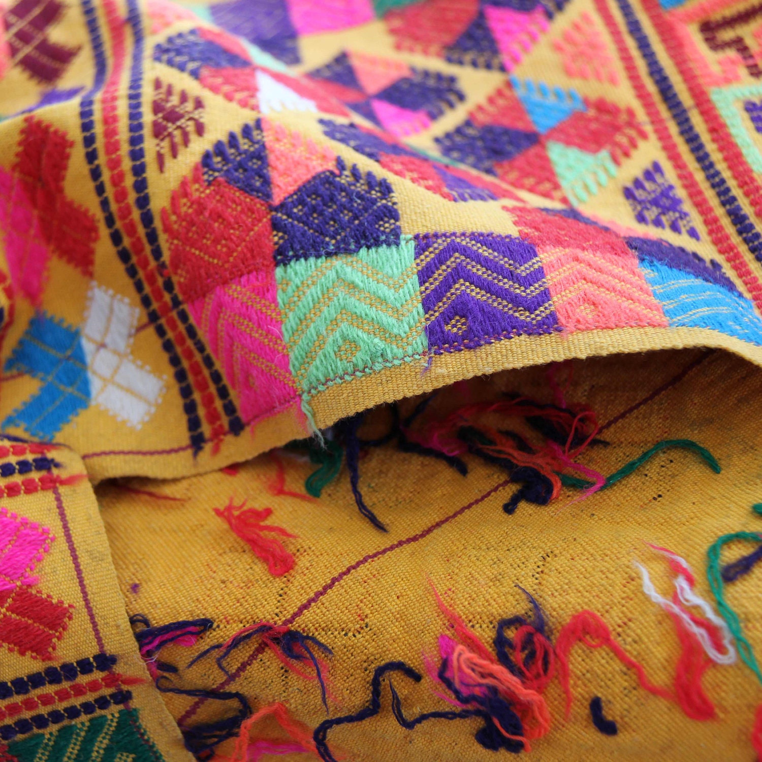 SALE Multi colored vintage Guatemalan handwoven sash unused