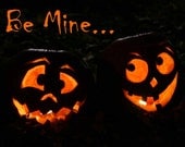 Be Mine Jack O'Lantern Card / Halloween Card / Valentine Card / Halloween Wedding Invitation