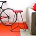 Industrial Concrete & Steel Indoor/Outdoor Coleman Stool in Distressed Cherry Red