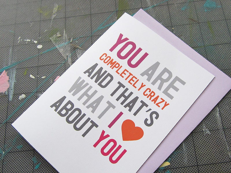 What I Love About You Typography Card