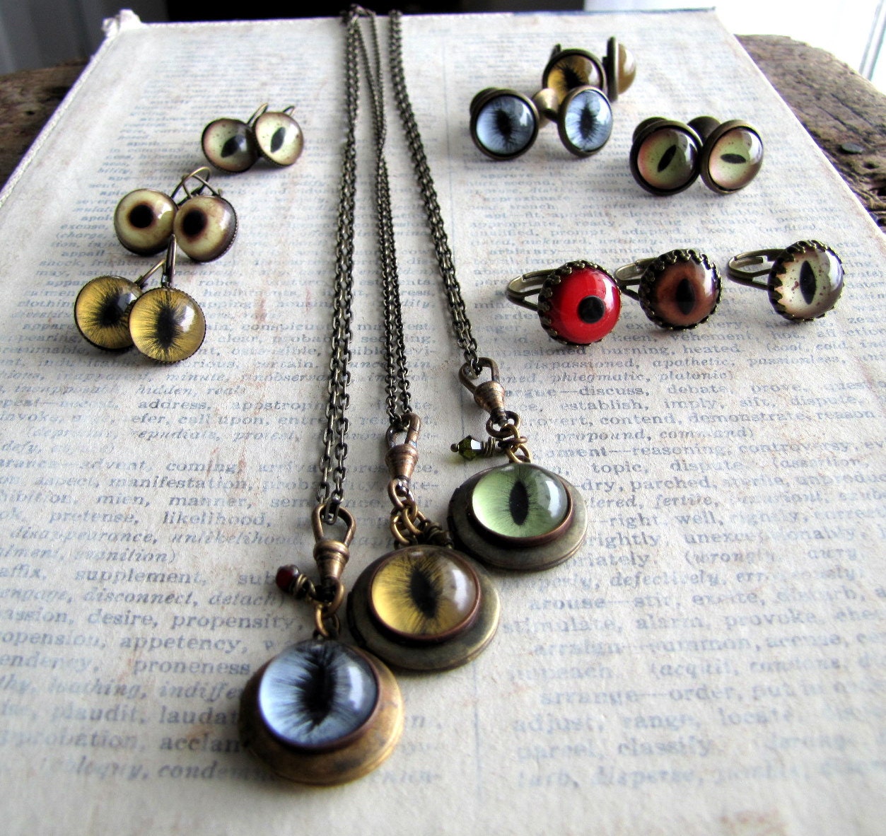 Wholesale Sampler, Mixed Lot of Protector Series, Eyeball Jewelry,Taxidermy Eye Jewelry
