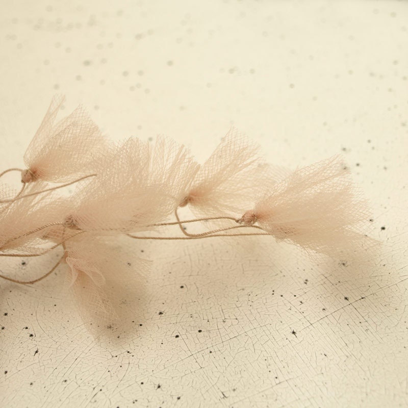 flower tulle garland - in powder pink - home and garden decor