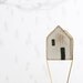 CLEARANCE sale - mini House necklace. white wood pendant. delicate gold plated snake chain. minimalist art