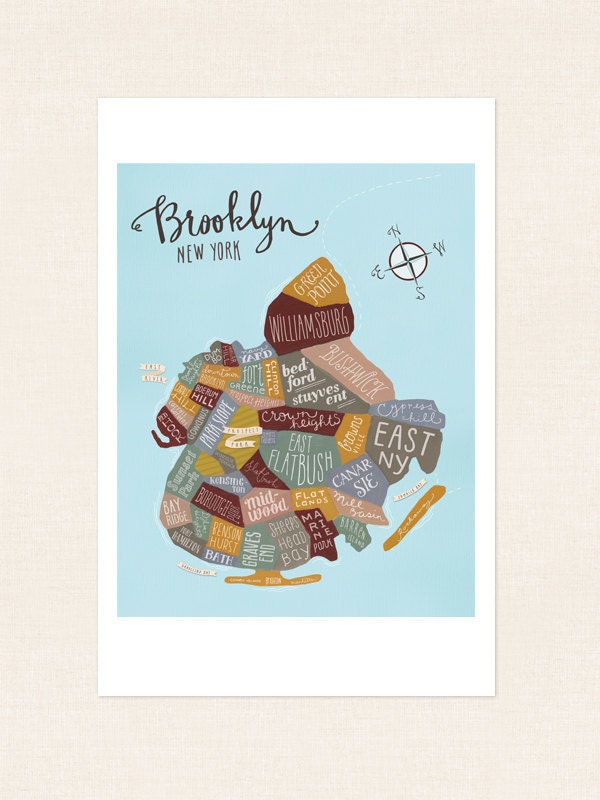 Brooklyn Neighborhood Map Print