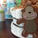 Monkey Diaper Cake - One Tier Baby Shower gift or centerpiece jungle green netural animal