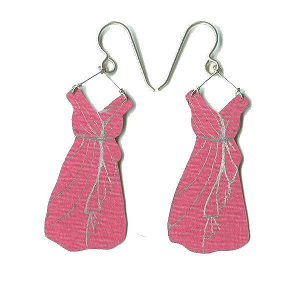 Pink Wrap Dress Earrings