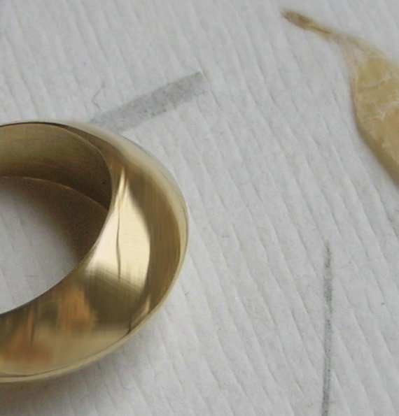 Solid Gold Ring - Hollow Sculpted Ring 14k gold