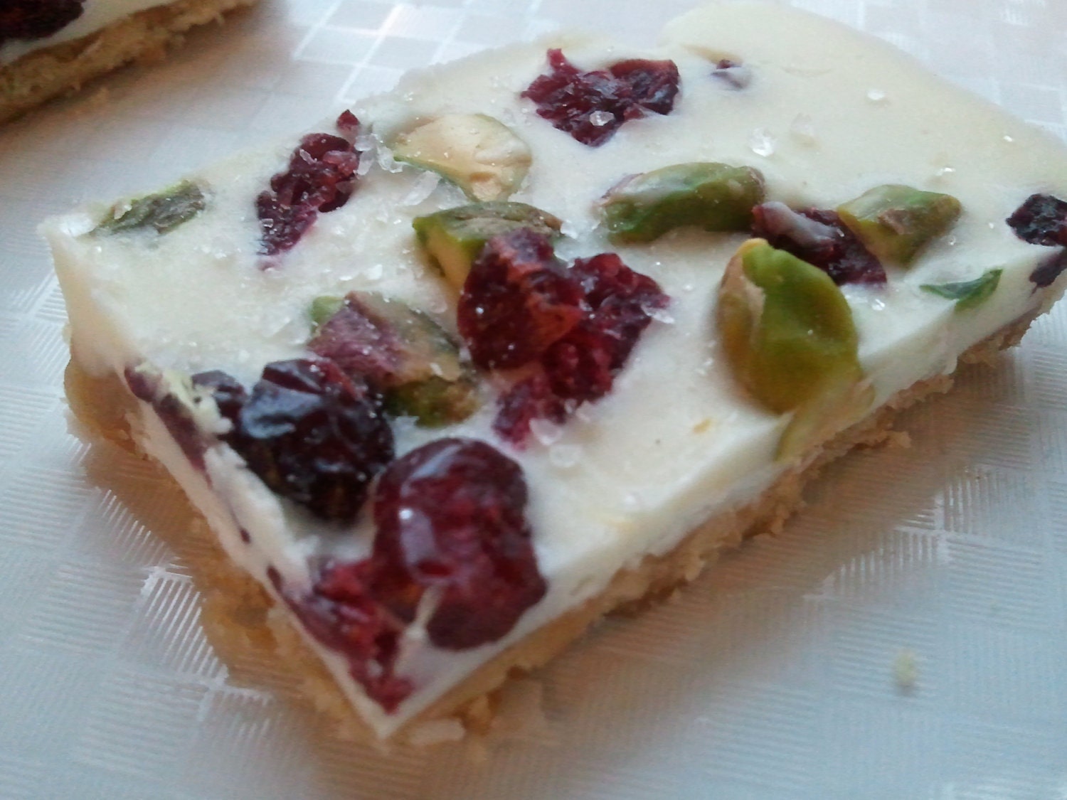Sweet and Salty White Chocolate Cranberry Pistachio Toffee Butter Cracker Candy (1/2 lb)