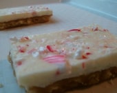 Sweet and Salty White Chocolate Peppermint Candy Cane Toffee Butter Candy (1/2 lb)