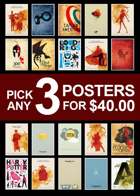 3 Posters for 40 Dollars - A3 Size Posters