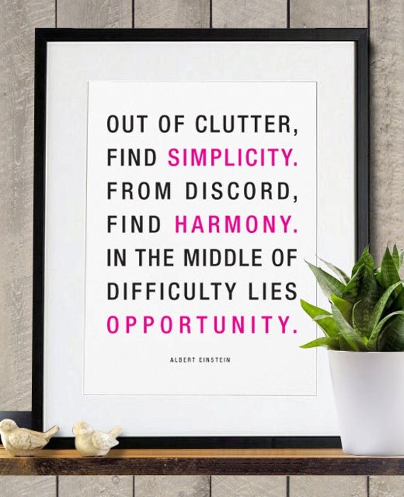 Simplicity, Harmony and Opportunity inspirational Poster