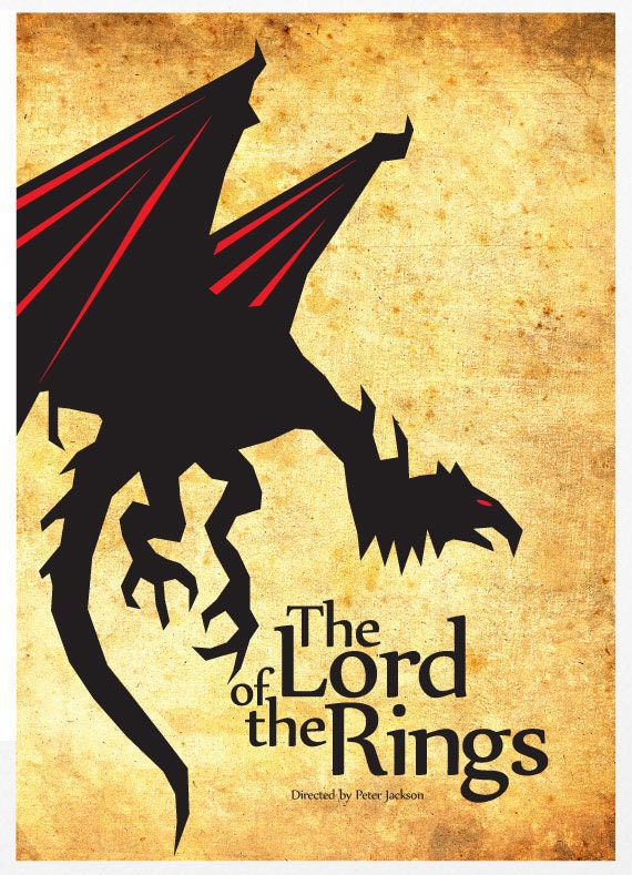 The Lord of the Rings - Vintage Poster A3 Print