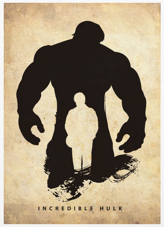 Spiderman, Batman, Incredible Hulk and Captain America Superheroes Poster Set 11x17