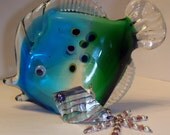 Fish abalone pendant w crystals and pearls - Catch Of The Day