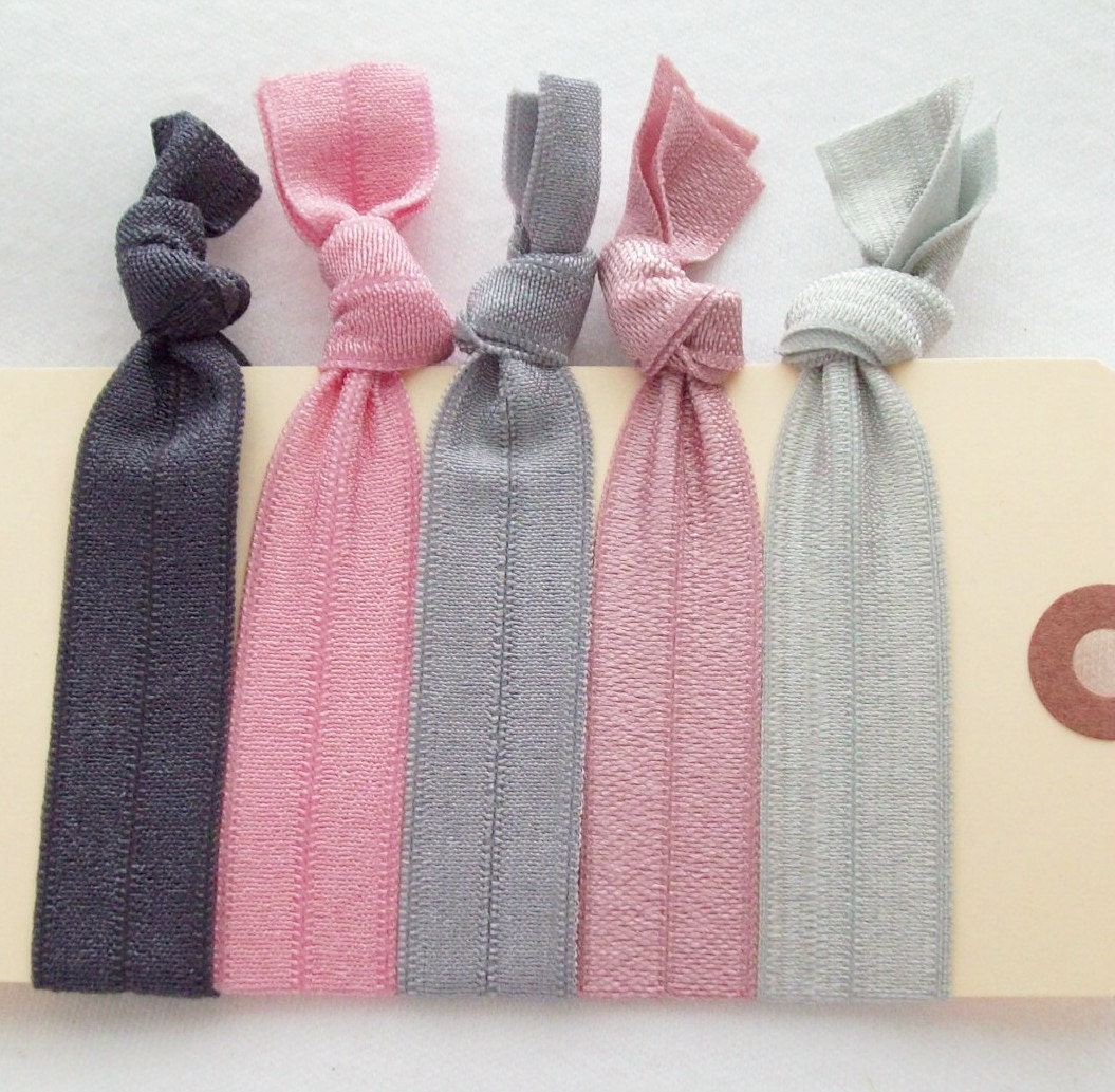elastic hair ties Paris in the rain hair accessories set of 5