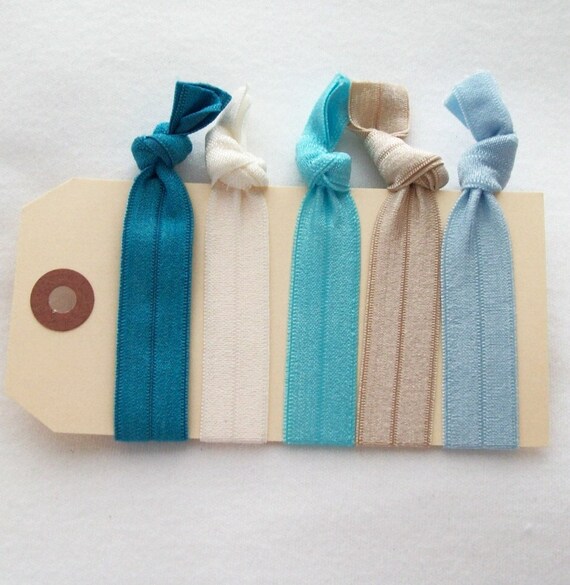 elastic hair ties sand and sea hair accessories set of 5