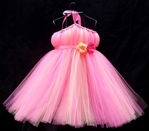 Tutu Dress Flower Girl Dress - 6 Months to 5T - Matching Singed Satin Flower