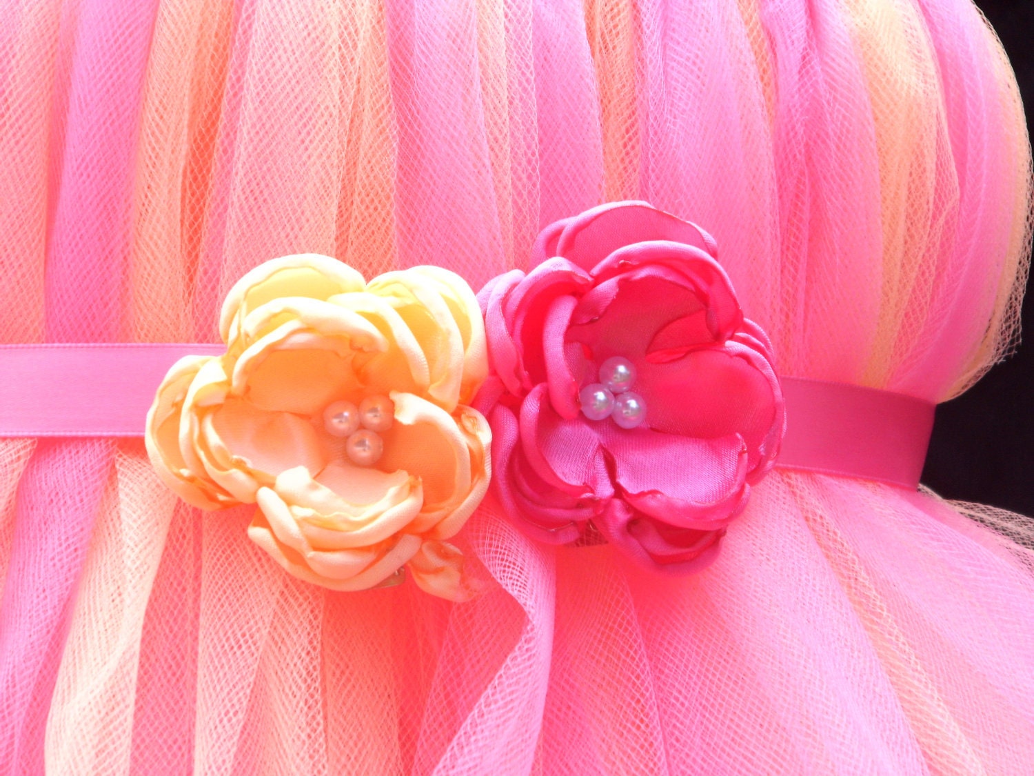 Tutu Dress Flower Girl Dress - 6 Months to 5T - Matching Singed Satin Flower