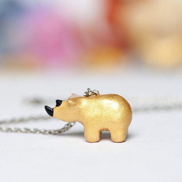 Le Rhino Chroma Totem Necklace by le animalé - Made to Order