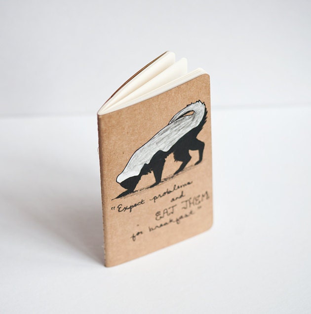 Honey Badger Notebook - Hand Painted Moleskine Journal